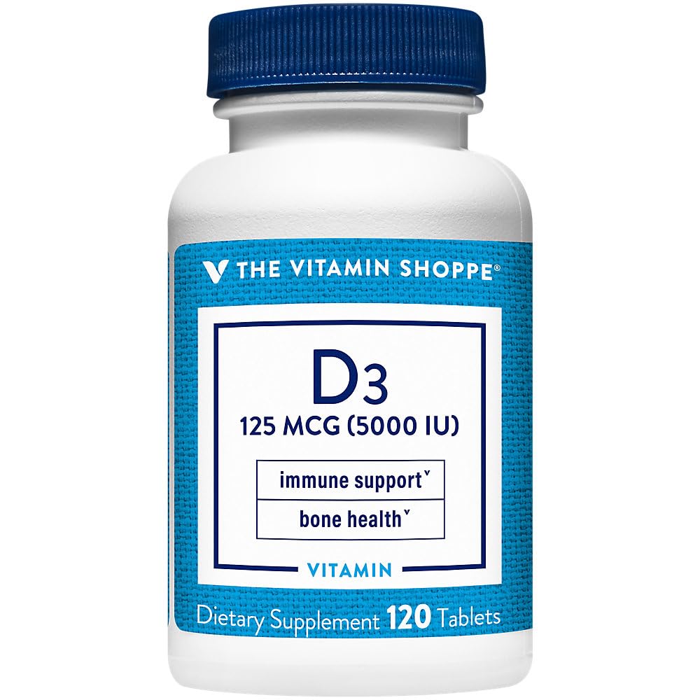 Vitamīnu veikals vitamīns D3 5000IU Softgel, atbalsta kaulu un imūno veselību, AIDS šūnu augšanu un kalcija absorbciju, bez lipekļa un vienu reizi dienā Formula (120 tabletes)