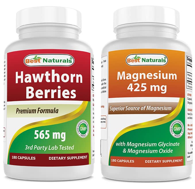 Labākā dabas Hawthorn Berry 565 mg un magnija Glicināt 425 mg