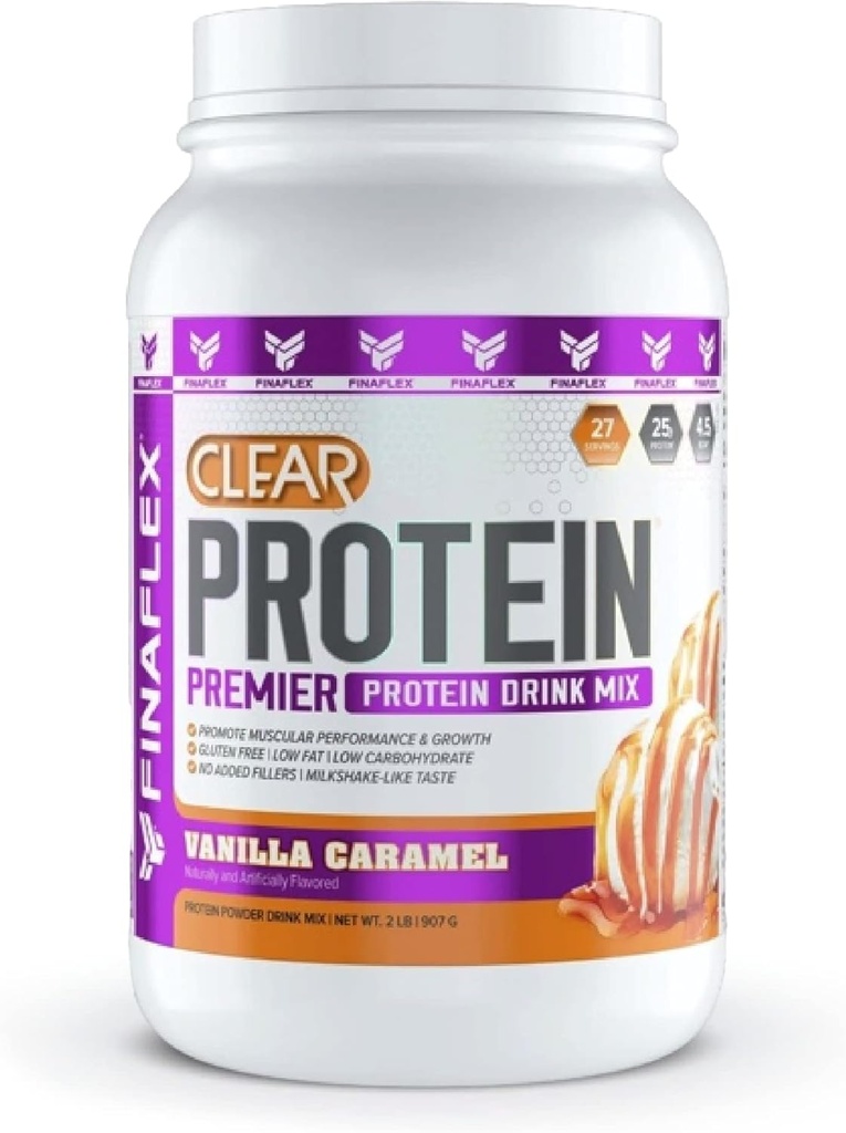 FINAFLEX Dzidrs proteīns, Vanilla Karamele - 2 lb - Veicina muskulatūras darbību un augšanu - Milkshake-Like garša - zema Carb, zema tauku un glutēna bez - 27 Kalpo