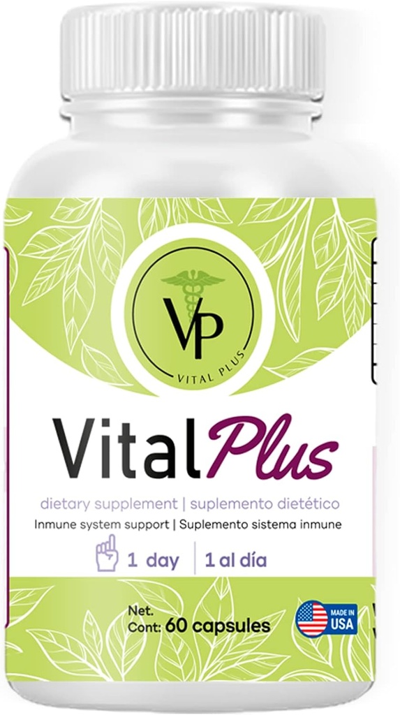 Vital Plus - Ārstēšana varikozas vēnas un atbalsta locītavu struktūra - Enerģijas papildinājums - 100% Organic 60 Kapsulas