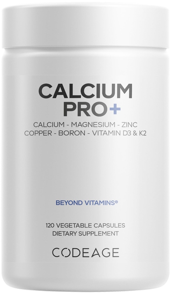 Koda kalcija 250 mg papildinājums, vitamīns D3, magnijs, cinks, varš, borons, vitamīns K2-2-mēnesis padeve - elementāras kalcija tabletes un augsti kalcija vitamīni, ne-GMO - 120 kapsulas