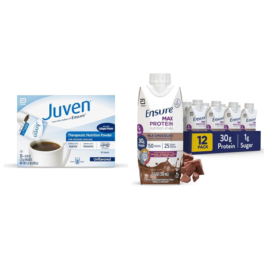 Juven Terapeitic Nutrition Pulveris Brūču dzīšanai, 30 Skaits un Nodrošināt Max Protein Nutrition Shakes, 30g Olbaltumvielas, 12 Iepakojums