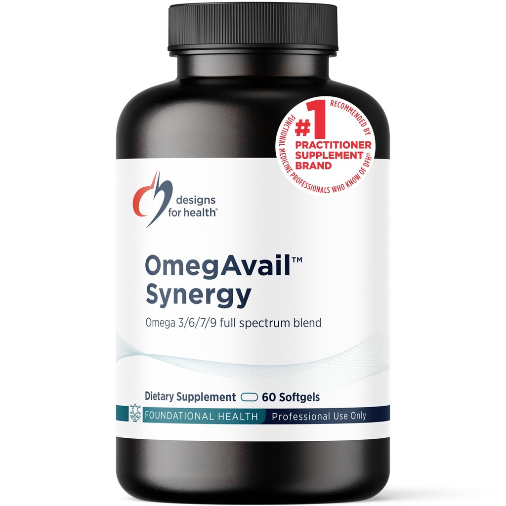 OmegAval Synergy - Omega komplekss pieaugušajiem - Omega 3-6-7-9 Taukskābes no berzes un makadāmijas eļļas + triglicerīda (TG) Zivju eļļa ar DHA & EPA (60 Softgels)