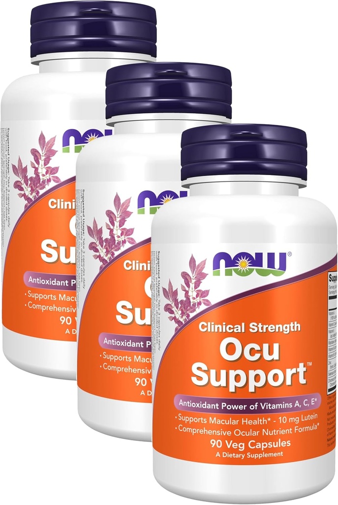 NOW papildinājumi, Ocu atbalsts TM ar FloraGLO® luteīnu, Plus vitamīni A, C un E, 90 Veg kapsulas (3. iepakojums)