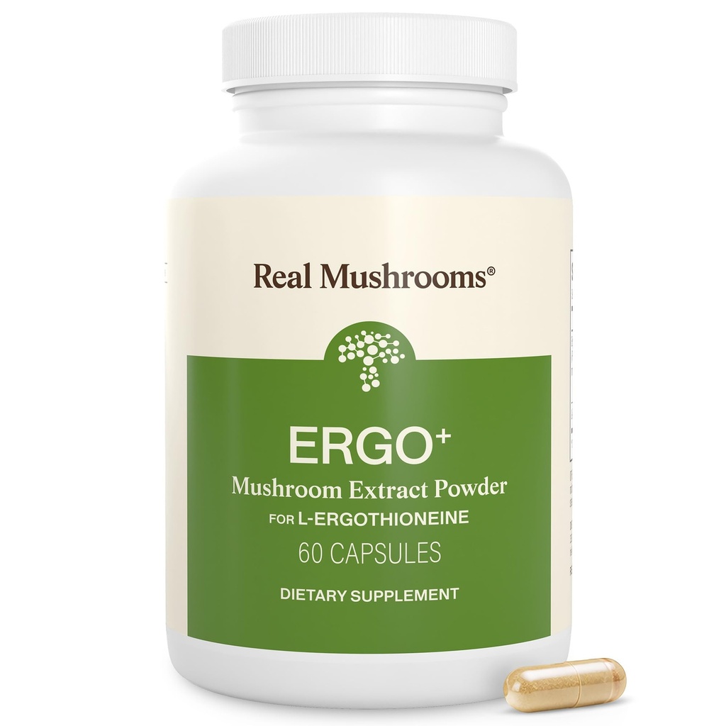 Īstas sēnes Ergotioneīns Papildinājums – Zelta austers Sēnes ar Beta-Glucans – L-Ergothienine Extract Pwander – Organic, Vegan, Non-GMO, No Fillers – 60 Kapsulas Sēņu Papildinājums cilvēkiem