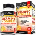 BioSchwartz C vitamīna kompleksa papildinājums - C vitamīna 1000 mg kapsulas ar Rose HIPS Cinka un Citrus Bioflavonoids imūnās veselības, šūnu enerģija, kolagēna ražošana, 120 skaitīšanas (60 dienu piegādes)