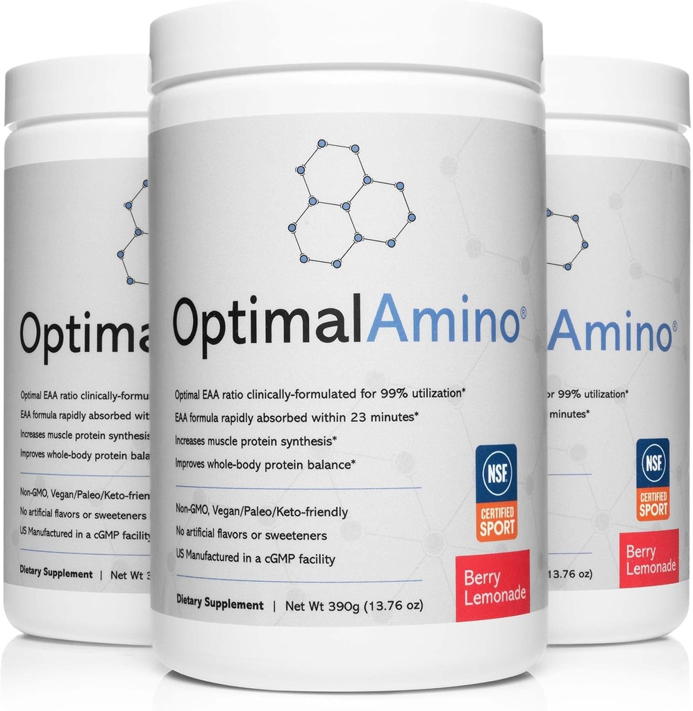 Optimal Amino® Elite Bundle (3 mēneši) Labākais Pre / Post Workout Recovery Drink, 99% Utilization Essential Amino Acid Papildinājums, NSF Sertificēts sporta® Sertificēts