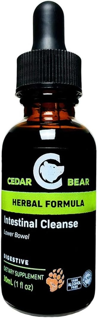 Cedar Bear Zarnu Attīriet Šķidro Augu Papildinājums, Kas Mērens Vides Gremošanas Sistēmas, Ļauj Labvēlīgu Flora Miltišs 1 Fl Oz