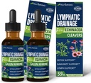 Cleavers Limfatic Drainage Drops Limfa Detox Cleanse, Gotas de Equinacea y Diente de Leon para Drenaje Linfatico, Limfadema Atbalsta formula ar Echinacea, Izmantojiet ar Masāžas rīks. 4oz