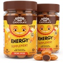 Laba diena Šokolādes enerģijas piedevas pieaugušajiem [2 pack] Godīga tirdzniecība Kofeīna šokolāde ar B-vitamīnu, zaļās tējas ekstrakti un 20 mg kofeīna Per Piece - Enerģijas pastiprinātājs sievietēm un vīriešiem