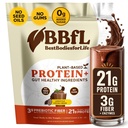 BBfL augu bāzes proteīna sakratīšana – 21g Vegan Protein, Cocoa + Apple Sidra Etiķis, Prebiotikas, Gremošanas fermenti, atbalsts Gut Health – All-in-one Shake sievietēm un vīriešiem (15 Kalpo, Cocoa Cream)