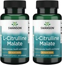Swanson L-Citrulline Malate - Aminoskābju papildinājums Veicināt enerģijas ražošanu un veselīgu asins cirkulāciju - dabas formula atbalsta vispārējo labsajūtu - (60 kapsulas, 750mg katrs) (2 iepakojums)
