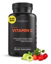 Livingood Daily Vitamīna C papildinājums, 3-in-1 Vesels pārtikas bāzes vitamīns C ar Acerola un Amla augļu ekstraktiem un Citrus Bioflavonoids imūno atbalstu, Vegan, bez lipekļa, ne ĢMO, 60 kapsulas