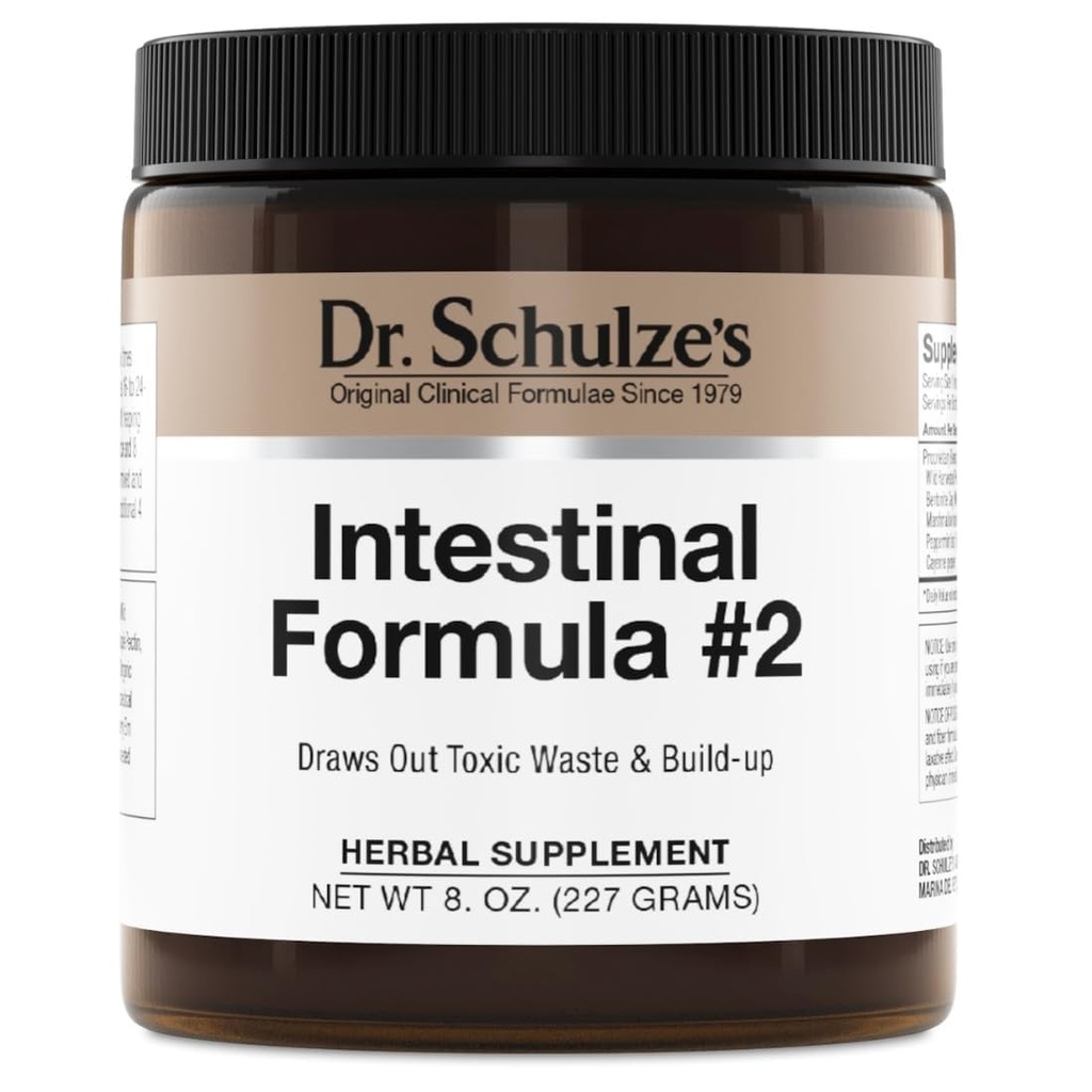 Dr. Schulze intestinal formula #2 - Attīrīšanas papildinājums Colon Health Support - atbalsta ikdienas elimināciju - augu bāzes augu augu papildinājums - bez lipekļa & vegan - 8oz
