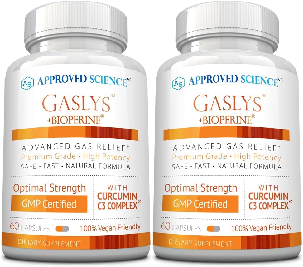 Apstiprināts Science® GaslysTM - Soothe Digestive Tract, Alleviate Gas and Kuņģa krampji - Artichoke Powder, Ginger, Fenhen Seed - 60 Count of 2