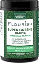 Milzīgi superzaļie. Zaļš pulveris maisījums enerģijai, ar hlorella organisko Spirulina, biešu saknes pulveris, enzīmi un probiotikas, Original, 30 Serves