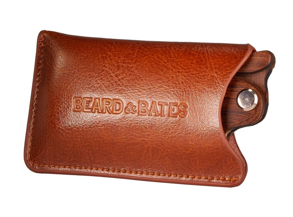 Beard & Bates Patiesa ādas maisiņš - Sandalwood Switchblade   ) Aizsargaprīkojums koka kombinezons (PUCH TIKAI!)