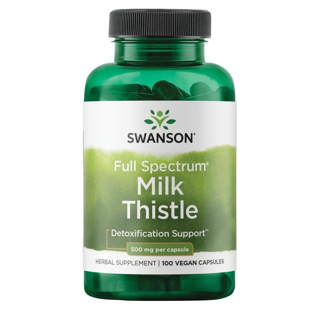 Swanson Full Spectrum Milk Datetle Aknu veselības papildinājums pieaugušajiem, kuri meklē dabisko detoksikāciju un antioksidantu atbalstu - 500 mg (100 Vegan kapsulas)