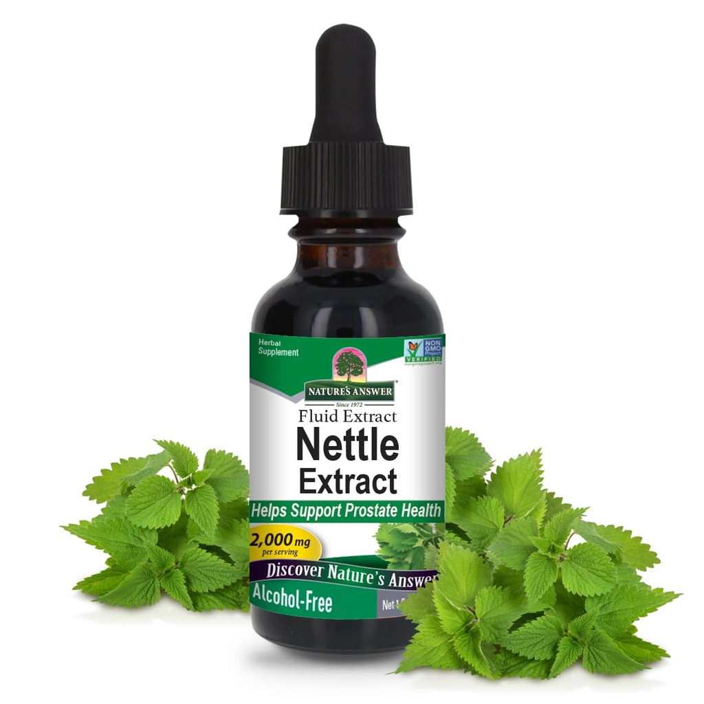 Dabas atbilde Nattle Leaf 1oz ekstrakts  - Prostata Suppot - Koncentrēts Tumši Zaļa Nattle Leaf Herbal Papildinājums - Non-GMO, Kosher, Bez lipekļa, & Alkohols-free