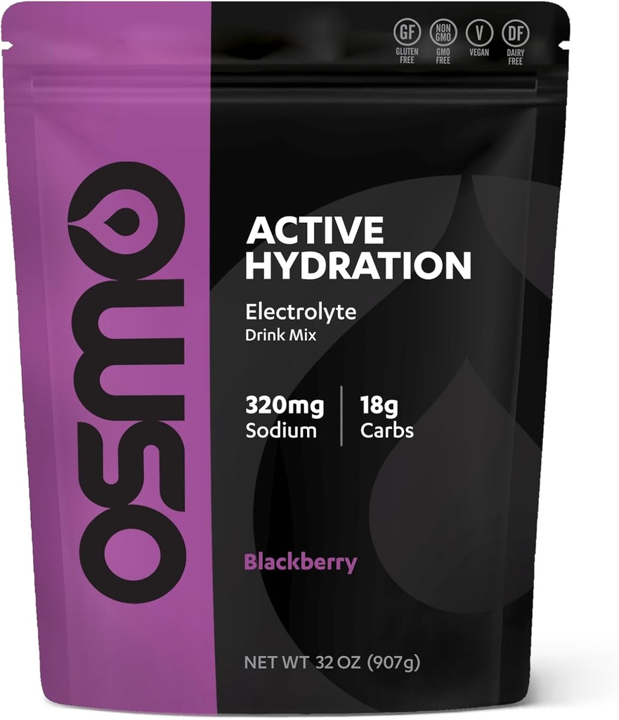 Osmo aktīvā hidrācija Elektrolītu pulveris (2lb rezējams maiss) - Ietver nātriju, magniju, kāliju, ogļhidrātus un vitamīnus, cukurniedru cukuru - visas dabiskās sastāvdaļas, 3X ātrāka hidrācija melnā berze