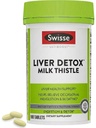 Swisse Milk Thistle Aknu tīrīt Detox & Remonts ” Aknas Detox & Aknu Atbalsts ” Milk Thistle + Turmeric + Artichoke Extract ” Deva Jūsu aknām ” 180 Aknu tabletes