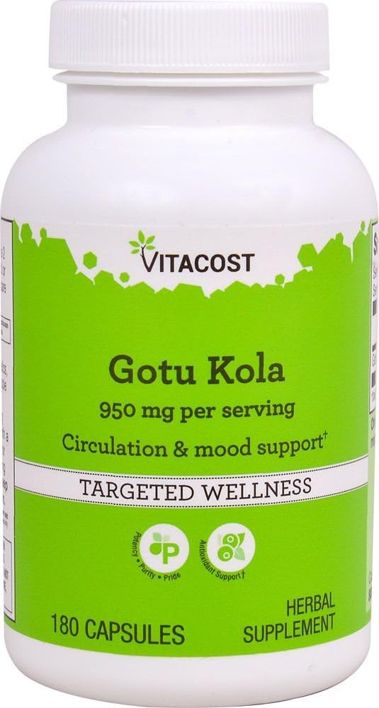 Vitacost Gotu Kola -- 950 mg vienā porcijā - 180 kapsulas