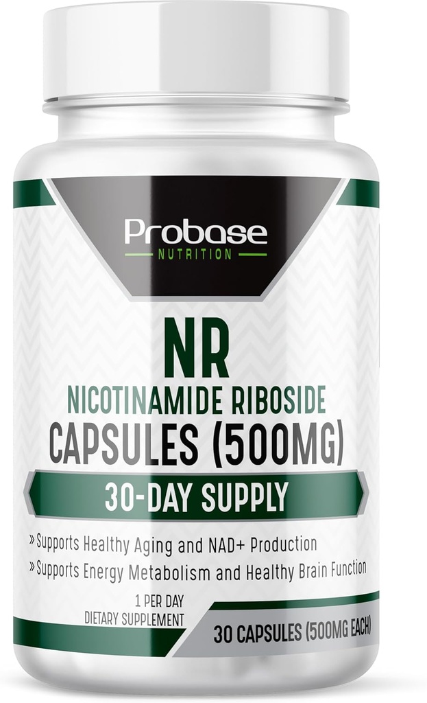 Probase Nutrition, NMN Alternatīvais NR papildinājums NAD+ ; Nikotinamīds Ribosīds ir veidots enerģijai un vispārējai labsajūtai  ; 30ct/500mg, 30 dienu piegādes