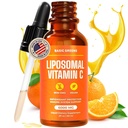 Liposomālais vitamīns C Šķidrums 6000mg – Augsta Absorbcija Šķidrums C Papildinājums imūno atbalstu, Antioksidants un ādas veselību – Ne-GMO, Vegan, Gentle Formula – 2 fl oz