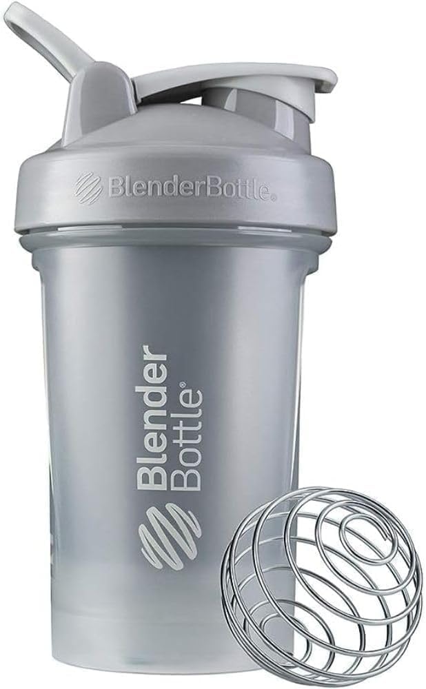 BlenderBottle Classic V2 Shaker Pudele Perfekts Olbaltumvielu Shakes un Pre Workout, 20-Ounce, Pebble Grey
