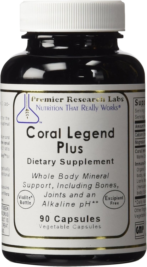 Coral Legend Plus, 90 kapsulas - pH atbalsta formula visa ķermeņa minerālu atbalstam, ieskaitot kaulus, locītavas, zobus un sārmainu pH