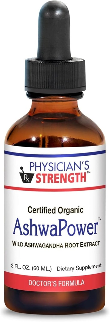 Ārsta spēks AshwaPower - 2 fl oz - Wild Ashwagandha Root Extract - atbalsta vispārējo veselību un enerģiju - 86 Servings