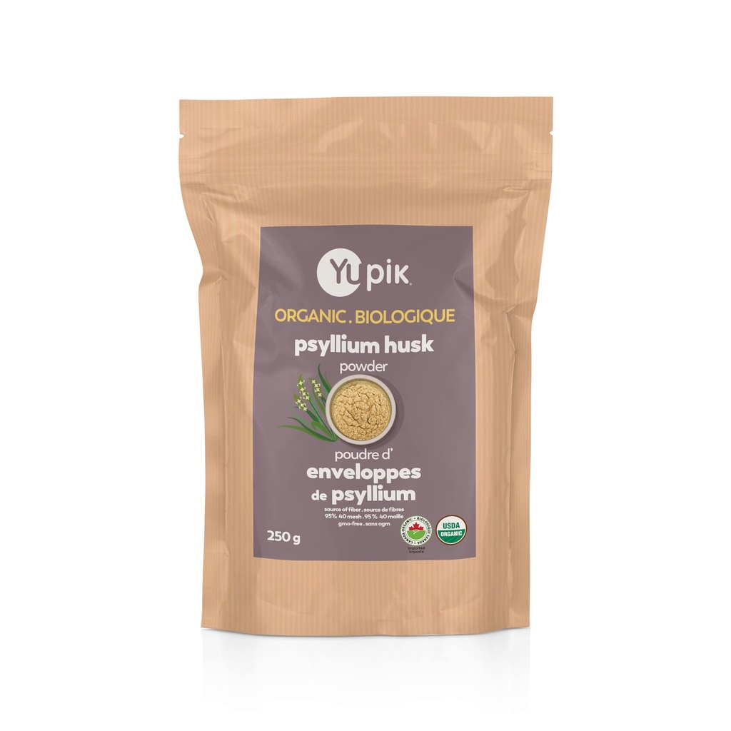 Yupik Organic Psyllium Husk Powder 8.8oz, 95% Tīrība, Soluble Fiber, USDA Sertificēts, Ne-GMO, Vegan, no lipekļa brīva, Neflavored, Augu bāzes, Coarse Smalcināts Husk Baking & Digestive Health