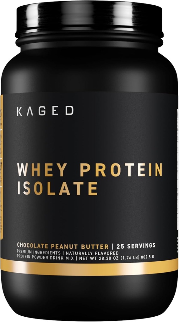 Kaged Whey Olbaltumvielas Izolāta pulveris - Šokolāde Zemesriekstu sviests -- 100% Pure Low Laktoze Sūkalas --- Post Workout Recovery Drink -- Atbalsta muskuļu ēka -- Papildinājumi vīriešiem un sievietēm -- 25 Kalpo