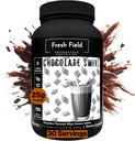 Fresh Field Chocolate Protein Powder - 25g Sūkalu Olbaltumvielas Isolāts, bez lipekļa un sojas, bez cukura, 30 Kalpojumi - Dabīgs Sūkalu Olbaltumvielu Pulveris Workout Fitness & Uzturs Shakes - 2.36 lb