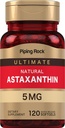Piping rock astaksantīna papildinājums 5mg - 120 Softgel kapsulas - no Haematococcus Pluvialis Algae ekstrakta - Non-GMO, bez lipekļa