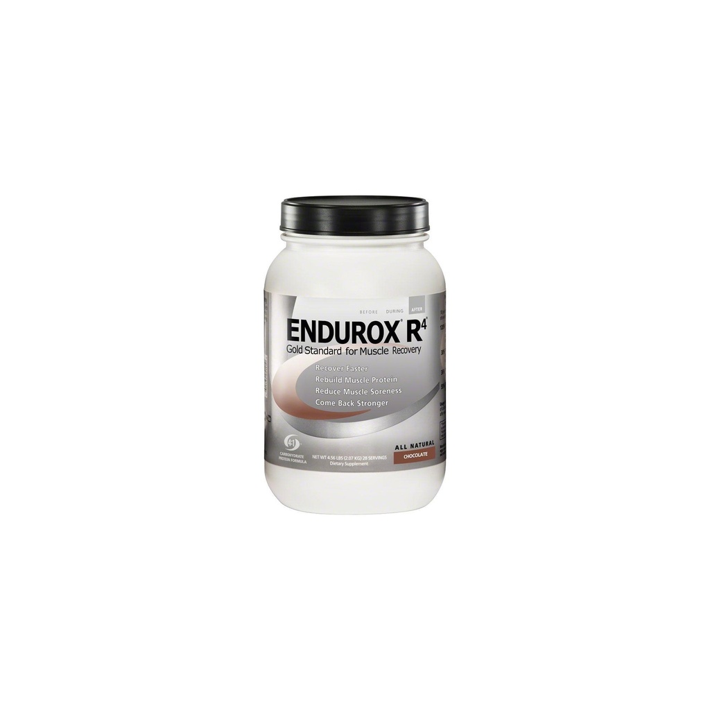 Endurox R4 by PacificHealh - Visi dabas post Workout Recovery Drink Mix ar olbaltumvielām + Carbs & Elektrolīti - ātrākai atgūšanai, samazināta Soreness un muskuļu atjaunošanai - 28 Kalpo (šokolāde)