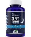 Miegs Prime Vegan dabas miega līdzeklis pieaugušajiem Extra Strength - Dziļa miega papildinājums - Augu gulēšana Pill - Stress Relief - Melatonīns, GABA - 60 Veggie vāciņi