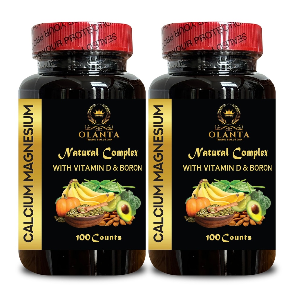 Kalcija magnija komplekss - kalcija magnijs un bors, muskuļu un imūnās sistēmas atbalsts Nervi, Multi Minerals Blend, vitamīns D3 kaulu, mangāna citrāts, minerālvielas kaulu atbalstam - 2 pudeles 240 kapsulas