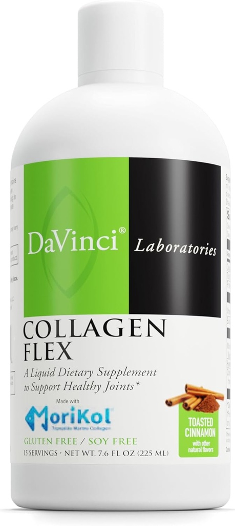 DAVINCI Labs - kolagēns Flex - Šķidrs uztura papildinājums, lai atbalstītu veselīgas locītavas - Toasted Cinnamon - lipekļa bez sojas - 7,6 fl oz