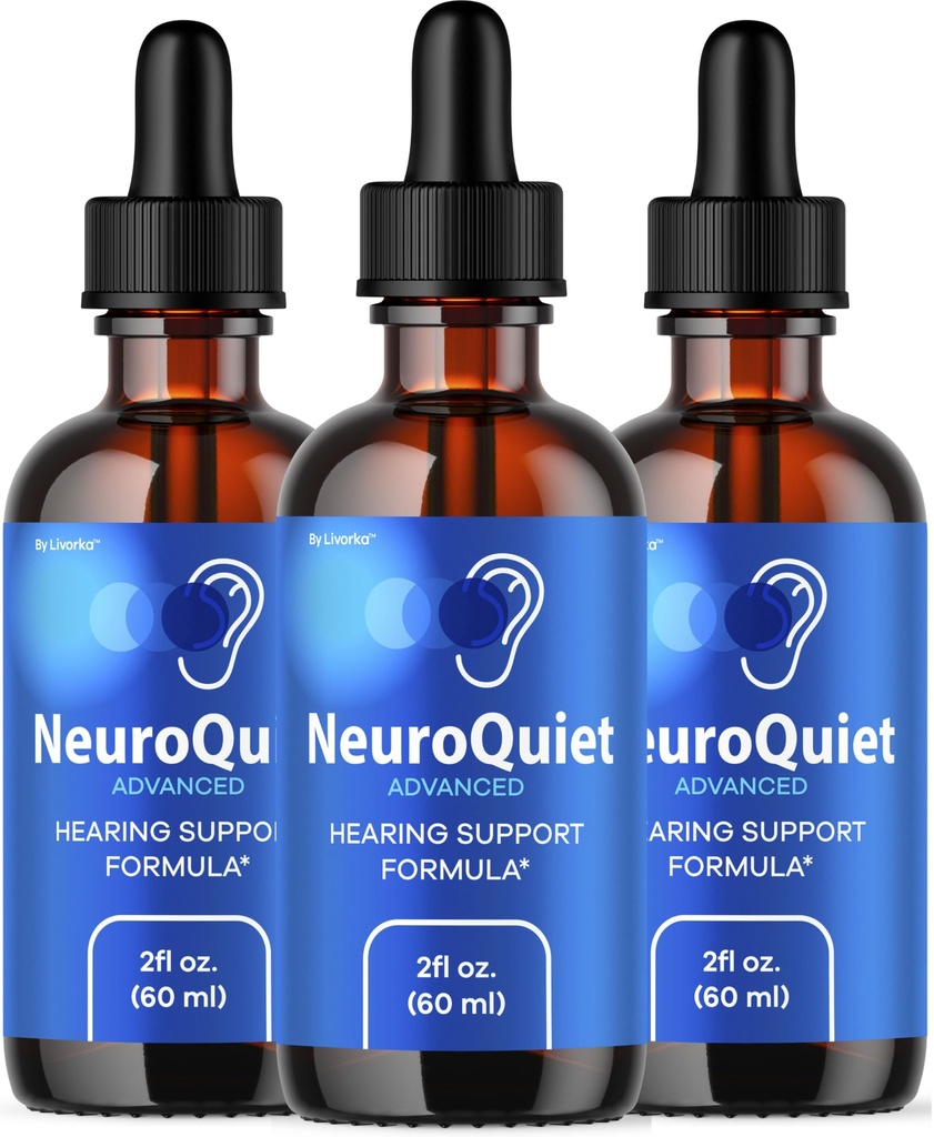 (3 Pack) NeuroQuiet pilieni - Official NeuroQuiet Daily Dzirdes atbalsts Visi dabas Clean Liquid Advanced Formula ausu veselībai, Auditory Clarity & Inner Ausu līdzsvara atsauksmes, 3 pudeles par 3 mēnešiem