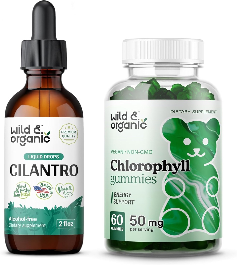 Savvaļas un organiskās Citlantro Tincture 2 fl oz & Chlorophyl Gumies