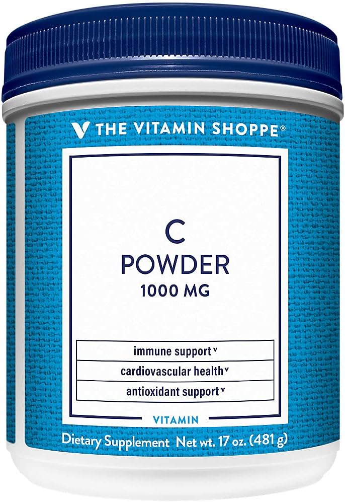 Vitamīnu veikals C vitamīna pulveris 1,000MG, antioksidants, kas atbalsta imūno un sirds un asinsvadu veselību (17 operācijas pulveris)