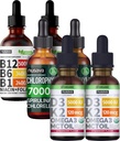 NUSAVA Strawberry Uzliesmo D3 K2, Hlorofils, & Vitamīns B12 Šķidrums Drops Bundle - Spēcīgs Šķidrs Vitamīni sirds, enerģijas, smadzeņu un imūnās atbalsta - Non-GMO, Gluten-free, 2pk Katrs