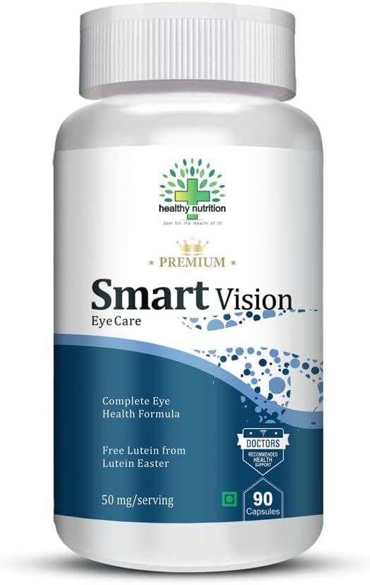 Smart Vision Acu kopšanas papildinājums, lai uzlabotu redzi, zilo gaismu, glāžu jutīgumu un digitālo gvardu formulu (Lutein, Zeaxanthin) - Iepakojums ar 90 veģetārajām kapsulām