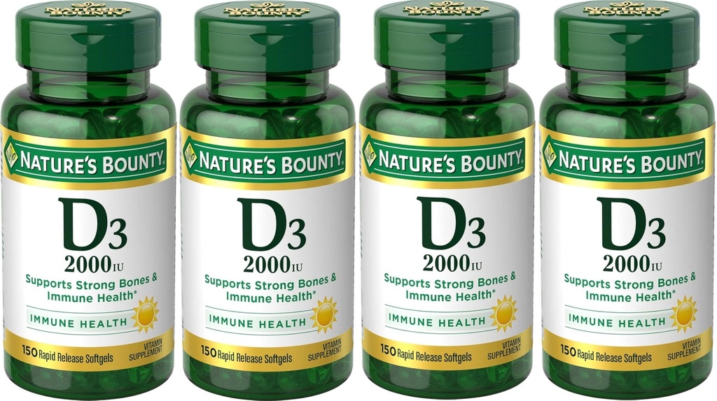 Dabas bounty vitamīns D3 2000 SV Softgels 150 ea (iepakojums no 4)