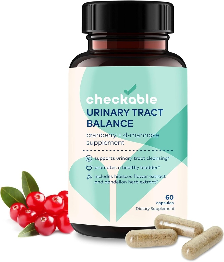 Pārbaudāms® Urīnceļu līdzsvars - urīnpūšļa veselības un urīna trakts tīrītājs Vitamīni vīriešiem un sievietēm - 1350mg ar D-mannozi un dzērvenēm - 60 kapsulas