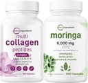 Micro Ingredients Multicolagen Complex 240 Kapsulas un Moringa Oleifera 6 000mg Ekvivalents 300 Kapsulas Bundle 2 Iepakojumi                   