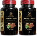 CANDIDA ATBALSTS COMPLEX - kaprilskābes papildinājums, candida attīra organisko, atbalsta imūnfunkciju, bez lipekļa, imūn pastiprinātājs, Gut veselības bagātinātāji - 2 pudeles 120 kapsulas