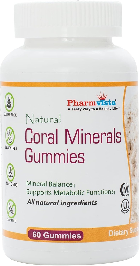 Koraļļa kalcija gumijas ar Trace Minerals - garšīgs, vegana, bez glutēna gumijas ar dabas kalcija un vitamīna D3, 60 Skaits